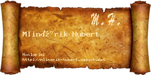 Mlinárik Hubert névjegykártya